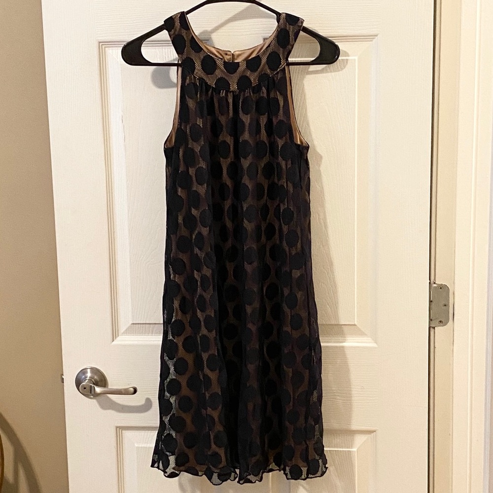 I.N. Studio Black Polka Dot Lace Sleeveless Dress